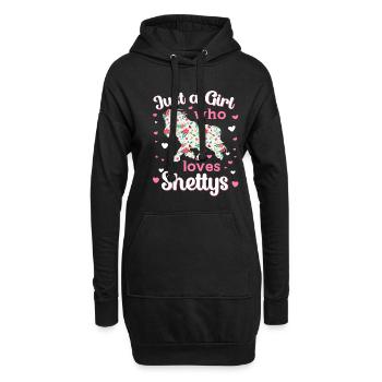Just a Girl who loves Shettys Pony Pferde Geschenk - Hoodie-Kleid - Schwarz - Vorne