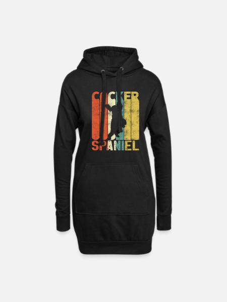 Retro Cocker Spaniel Vintage Dog Gifts - Hoodie Dress - black