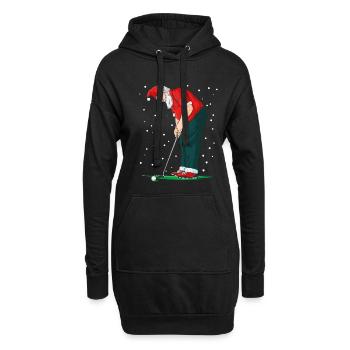 Drôle de golf cadeau du père Noël Noël - Sweat-shirt à capuche long Femme - noir - Devant