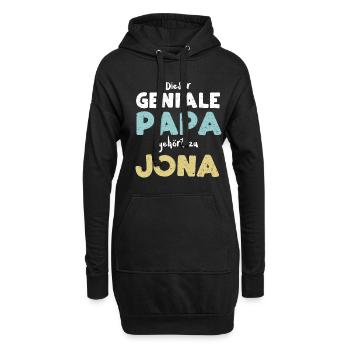 Dieser Geniale Papa Gehört Zu Jona - Hoodie-Kleid - Schwarz - Vorne