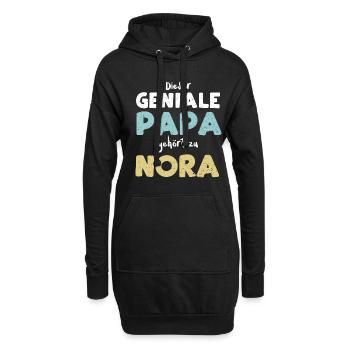 Dieser Geniale Papa Gehört Zu Nora - Hoodie-Kleid - Schwarz - Vorne