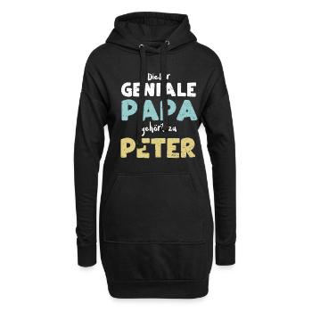 Dieser Geniale Papa Gehört Zu Peter - Hoodie-Kleid - Schwarz - Vorne