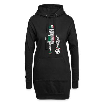 Mexiko Fußball Skelett Fan Team - Hoodie-Kleid - Schwarz - Vorne