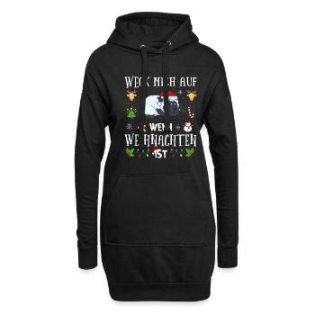 Lustiges Wecke Mich Auf Wenn Weihnachten Ist Schaf - Hoodie-Kleid - Schwarz - Vorne