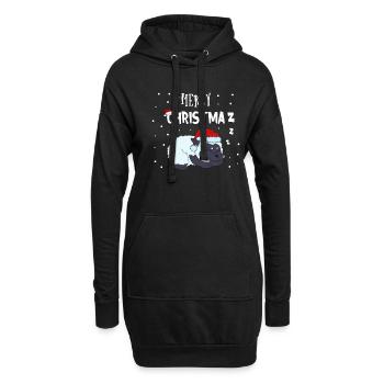 Lustiges Schaf Merry Christmaz Weihnachten Bauer - Hoodie-Kleid - Schwarz - Vorne