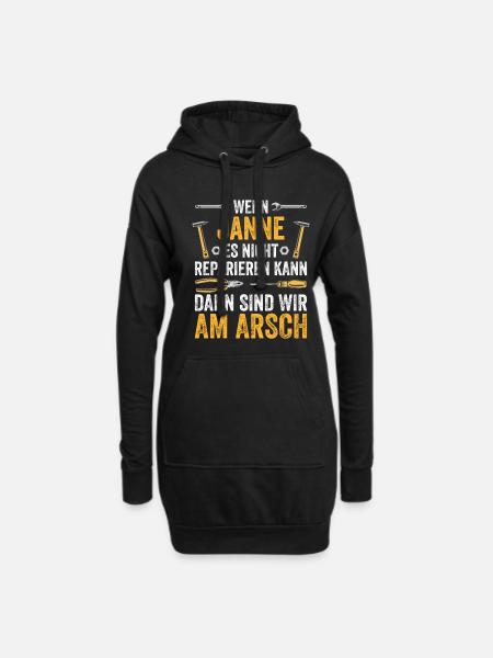 Lustiges Janne Handwerker Heimwerker Sprüche - Hoodie-Kleid - Schwarz