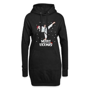 Karate Weihnachtsmann Kampfsport Weihnachten - Hoodie-Kleid - Schwarz - Vorne