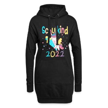 Schulkind 2022 Einhorn - Hoodie-Kleid - Schwarz - Vorne