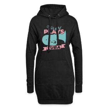 Cette fille joue du tuba - Sweat-shirt à capuche long Femme - noir - Devant