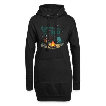 Camping ist großartig bis auf die nervigen Mücken! - Hoodie-Kleid - Schwarz - Vorne