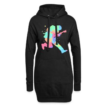 Gitarrist - Hoodie-Kleid - Schwarz - Vorne