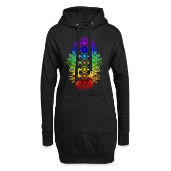Chakra Energie - Hoodie-Kleid - Schwarz - Vorne