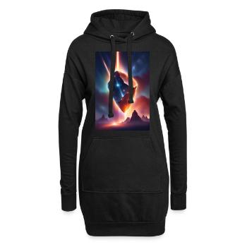 Météore impressionnante tombant - Sweat-shirt à capuche long Femme - noir - Devant