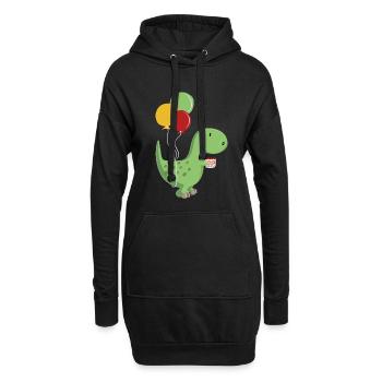 Happy Birthday -Geburtstag Junge T Rex Dinosaurier - Hoodie-Kleid - Schwarz - Vorne