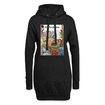 EG Wolfenbüttel I Stadt I Aquarell Gerecke - Hoodie-Kleid - Schwarz - Vorne