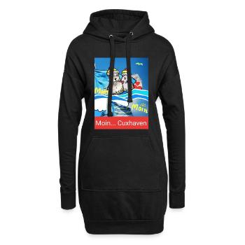 EG Cuxhaven I Stadt I Foto Zeichnung Gerecke - Hoodie-Kleid - Schwarz - Vorne