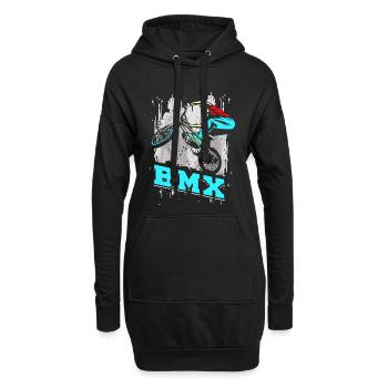 BMX Fahrrad | BMX Rad | Cooles BMX | Geschenkidee - Hoodie-Kleid - Schwarz - Vorne