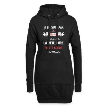 Meilleure petite soeur du monde ! meilleure soeur - Sweat-shirt à capuche long Femme - noir - Devant