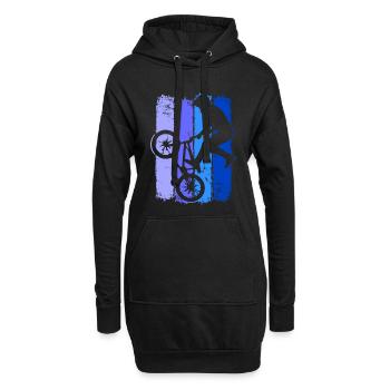 | rétro Bmx Bmx Bike Rider Bleu | Vélo Bmx - Sweat-shirt à capuche long Femme - noir - Devant