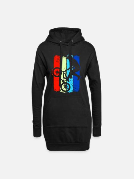 Bmx Fahrrad Bunt | Retro Bmx Rad | Old School Bike - Hoodie-Kleid - Schwarz
