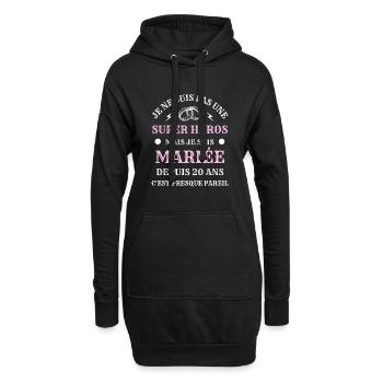 20 ans de mariage anniversaire humour mariée femme - Sweat-shirt à capuche long Femme - noir - Devant