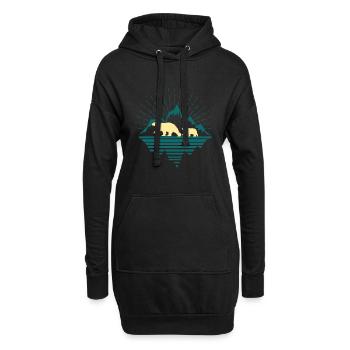 Nordpol Eisbär - Hoodie-Kleid - Schwarz - Vorne