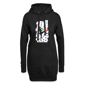 Bouldern - Hoodie-Kleid - Schwarz - Vorne