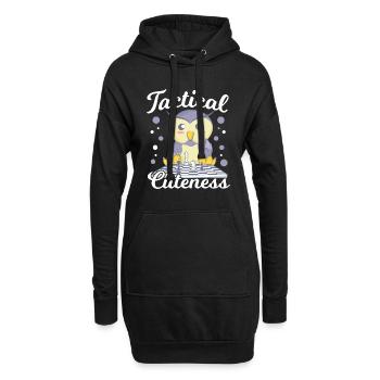 Niedliches Schach - Hoodie-Kleid - Schwarz - Vorne