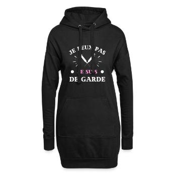 je peux pas je suis de garde humour infirmière - Sweat-shirt à capuche long Femme - noir - Devant