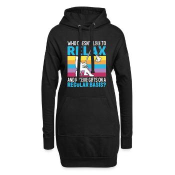 Eisfischen Geschenk - Hoodie-Kleid - Schwarz - Vorne