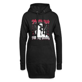 Mama Fischen - Hoodie-Kleid - Schwarz - Vorne