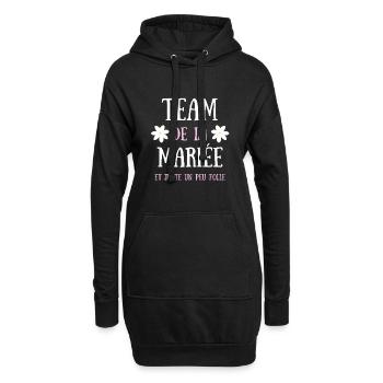 team de la mariée humour mariage femme evjf cadeau - Sweat-shirt à capuche long Femme - noir - Devant