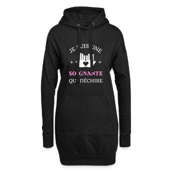 aide soignante qui déchire femme idée cadeau drole - Sweat-shirt à capuche long Femme - noir - Devant
