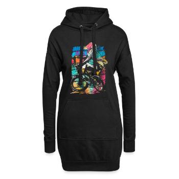 Retro Bmx Racing Coloré - Vélo Bmx Coloré - Bmx - Sweat-shirt à capuche long Femme - noir - Devant