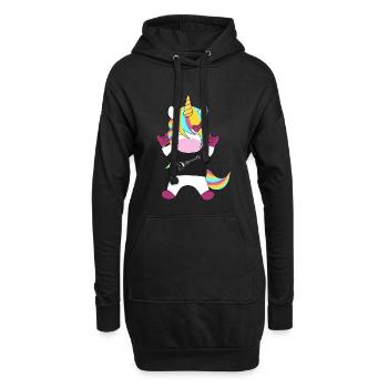 Licorne métallique - Sweat-shirt à capuche long Femme - noir - Devant