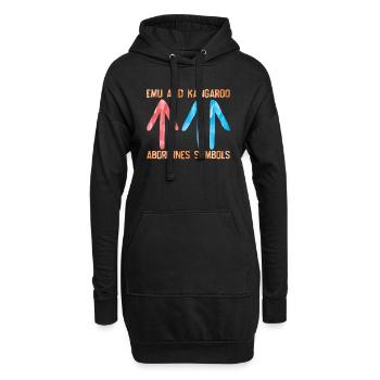 Emu Kangaroo Aborigines - Hoodie-Kleid - Schwarz - Vorne