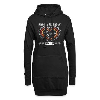 Animal Friendly Tribe - Hoodie-Kleid - Schwarz - Vorne