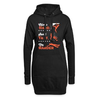 Klettern Sie hart, senden Sie schnell, machen Sie ein härteres Nickerchen - Hoodie-Kleid - Schwarz - Vorne