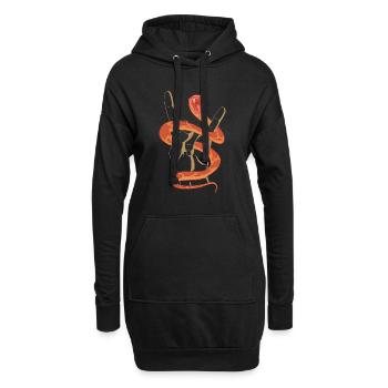 Schlange - Hoodie-Kleid - Schwarz - Vorne