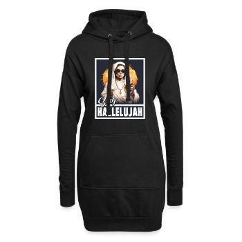 Sexy Nun Drinks Alcohol Dicton Drôle - Sweat-shirt à capuche long Femme - noir - Devant