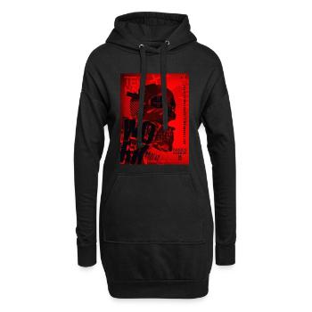 Crâne Rouge Techno Urbain - Sweat-shirt à capuche long Femme - noir - Devant