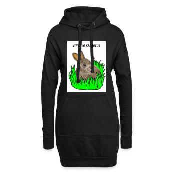 EG Hase I Tier I Osterhase I Ostern I Urlaub - Hoodie-Kleid - Schwarz - Vorne