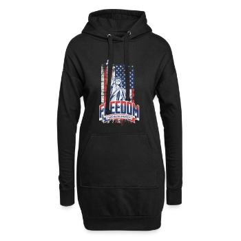 Freiheit im Flaggenstil - Hoodie-Kleid - Schwarz - Vorne