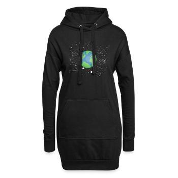 Observation des étoiles - Sweat-shirt à capuche long Femme - noir - Devant