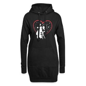 Sternenbeobachtung Astronomie - Hoodie-Kleid - Schwarz - Vorne
