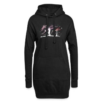 Sternenbeobachtung Astronomie - Hoodie-Kleid - Schwarz - Vorne