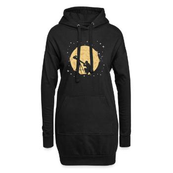 Observation des étoiles - Sweat-shirt à capuche long Femme - noir - Devant