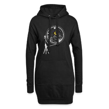 Sternenbeobachtung Astronomie - Hoodie-Kleid - Schwarz - Vorne