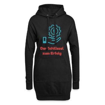 Der Schlüssel zum Erfolg - Hoodie-Kleid - Schwarz - Vorne