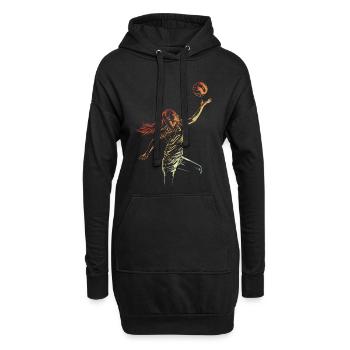 Volleyballerin Skizze - Hoodie-Kleid - Schwarz - Vorne
